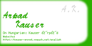 arpad kauser business card